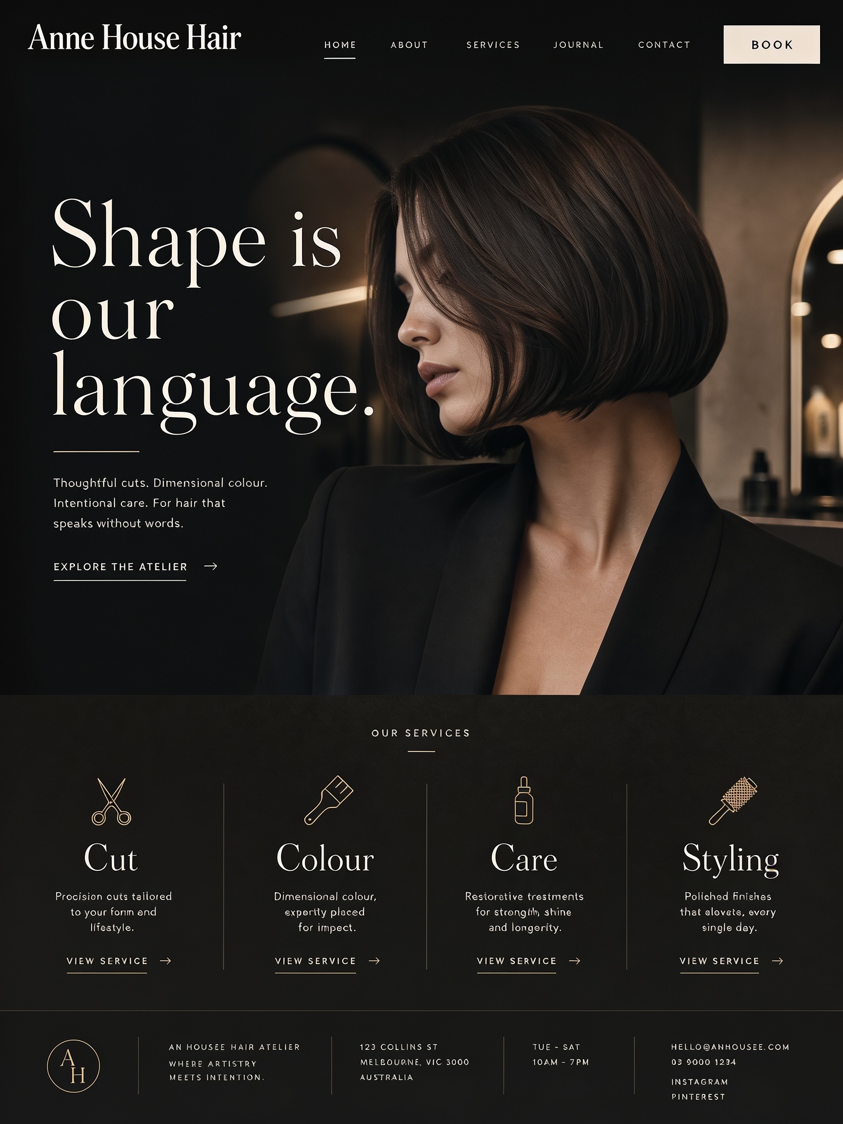 Anne House hair salon website